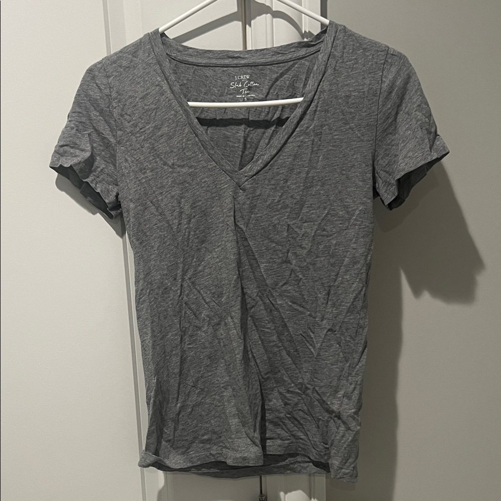 J. Crew Charcoal V-Neck Tee